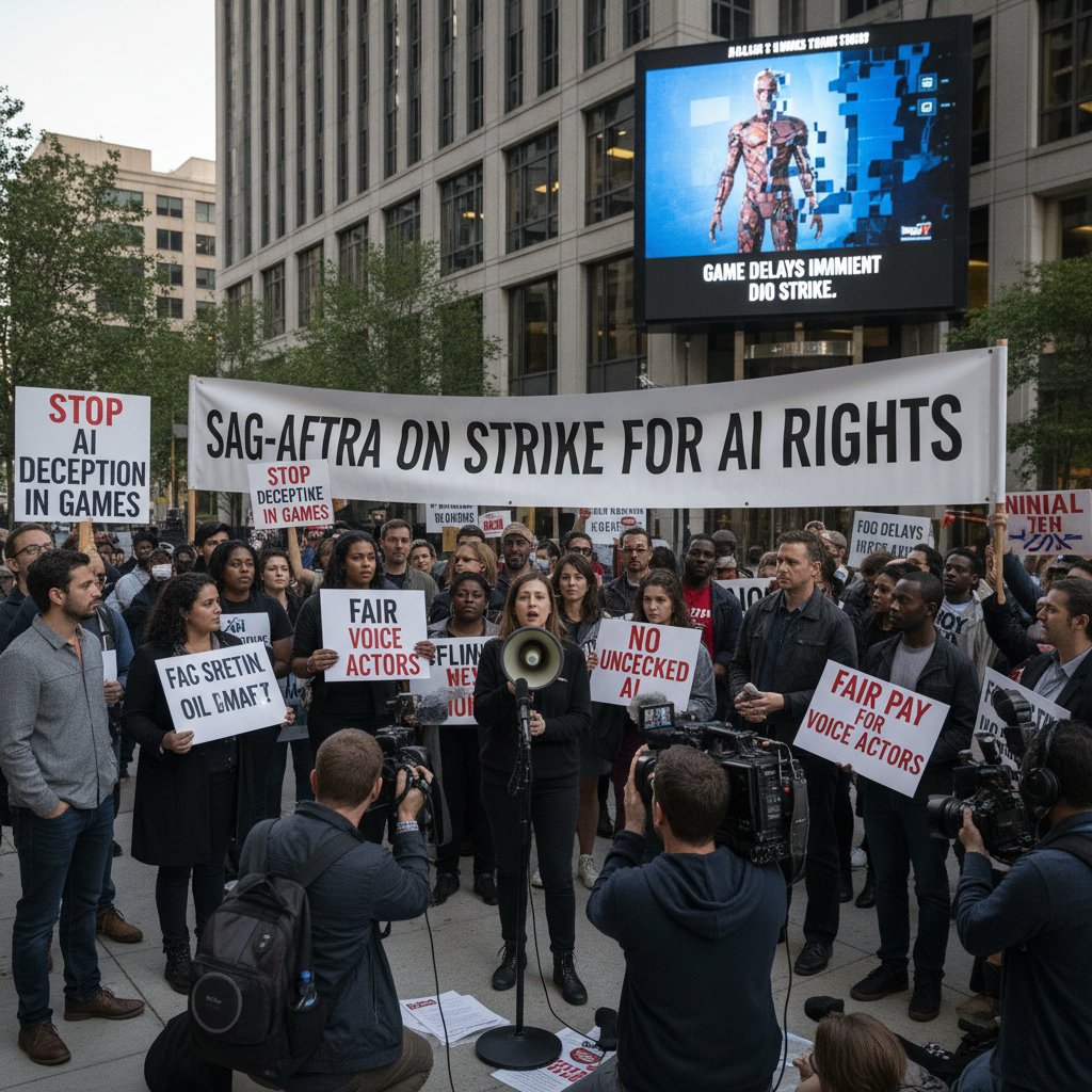 SAG-AFTRA Videogame Strike Now in Effect Due to AI Concerns, Potentially Leading to Game Delays